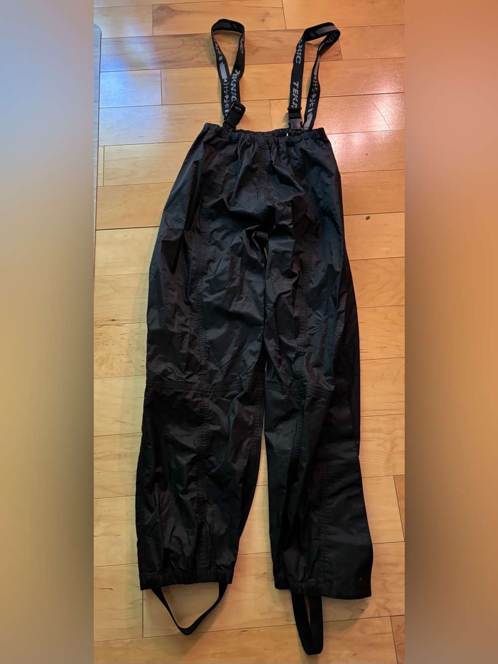 TEKNIC black Mens Waterproof nylon Pants Adjustable Suspenders motorcycle ME